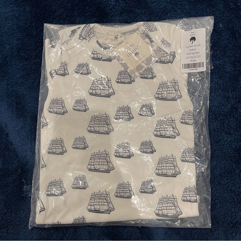 NWT Kate Quinn organic cotton long sleeve bodysuit